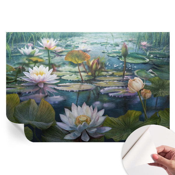 Papier peint photo moderne Fleurs d'étang pour salon