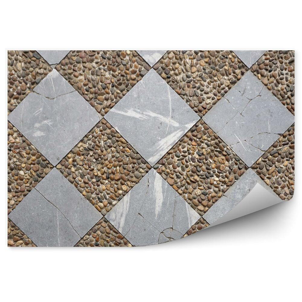 Papier peint Motif de lignes de galets en forme de losange