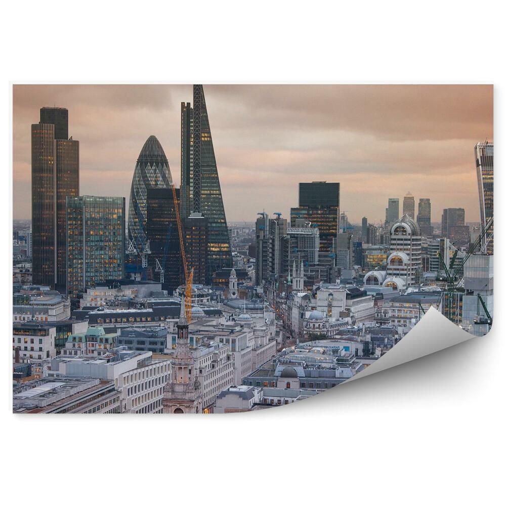 Papier peint Bâtiments Gratte-ciel Ciel Nuages Londres