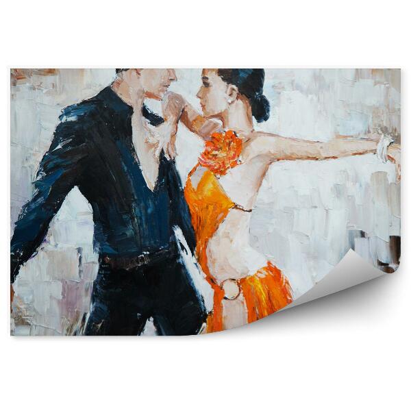 Papier peint Couple de danseurs de tango peint abstrait