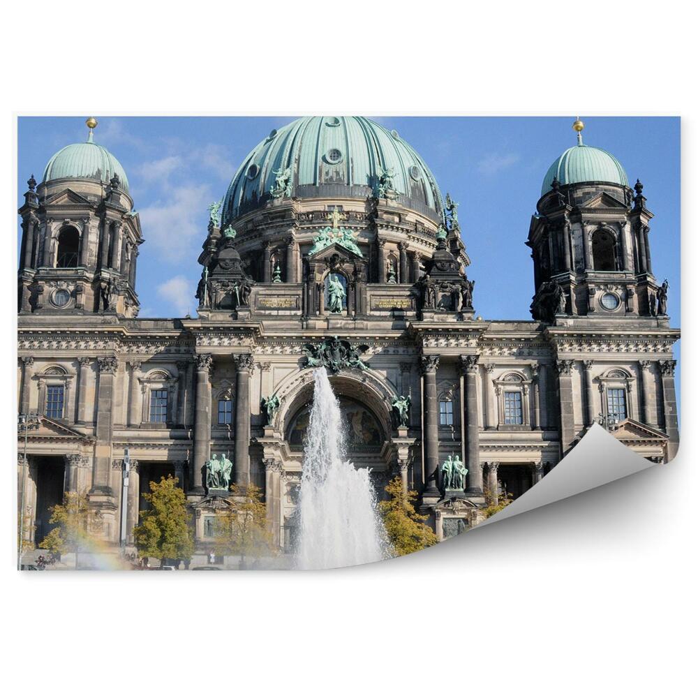 Papier peint Cathédrale Berlin Fontaine Arc-en-ciel Nature Ciel Nuages