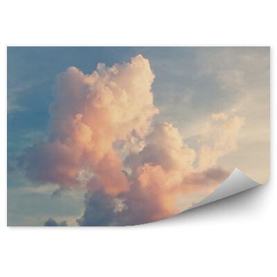 Papier peint panoramique Nuages roses dans un ciel bleu