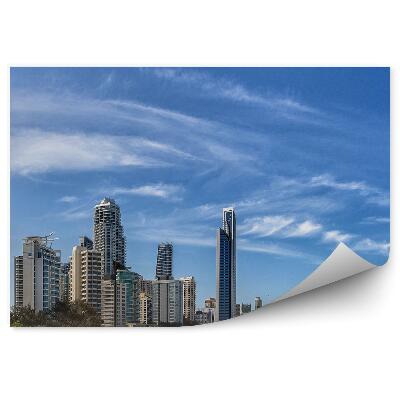 Papier peint Gratte-Ciel Océan Plage Ciel Nuages Gens