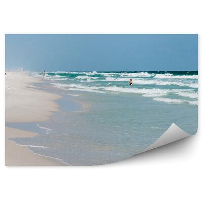 Papier peint Plage Océan Vagues Ciel Gens