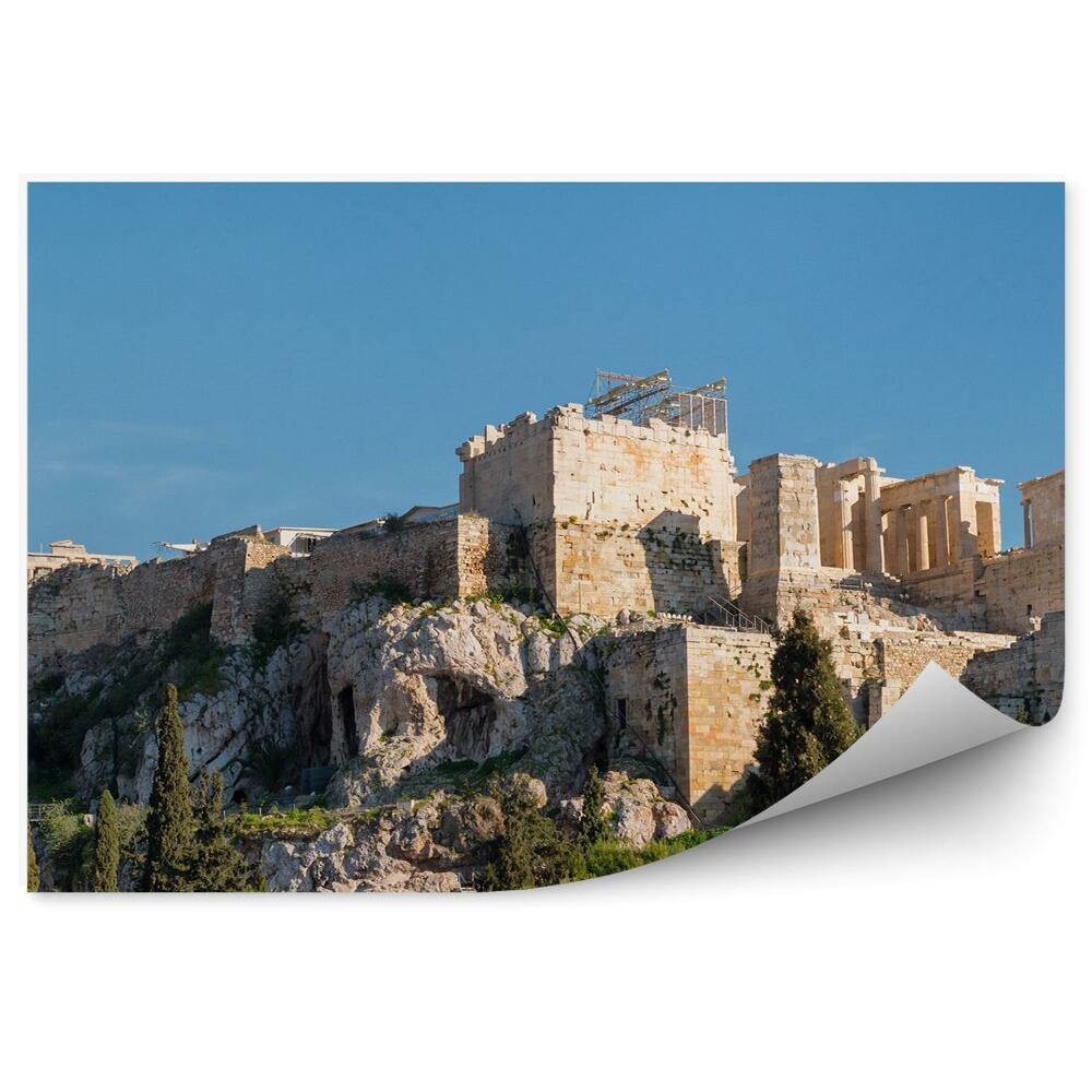Papier peint Acropole Athènes Grèce Arbres Conifères Ciel