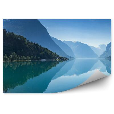 Tapisserie murale Superbe paysage avec champ de lavande au crépuscule