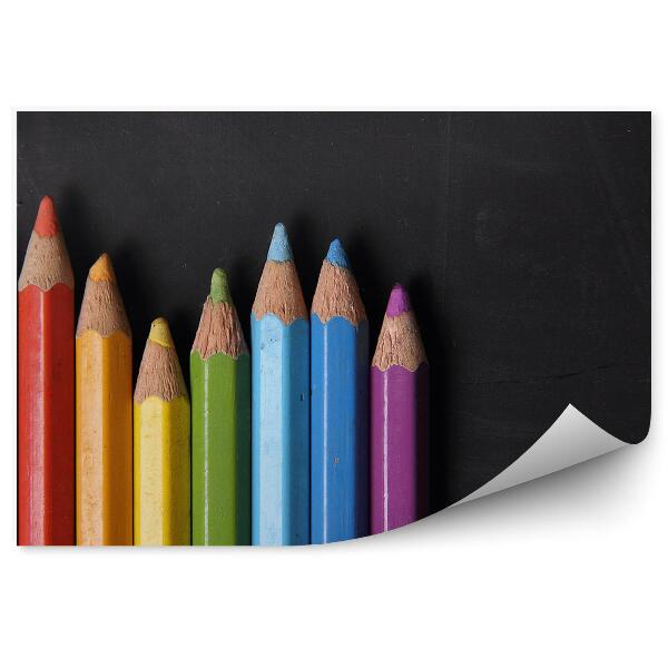 Papier peint Tableau Arc-En-Ciel Aux Crayons De Couleur