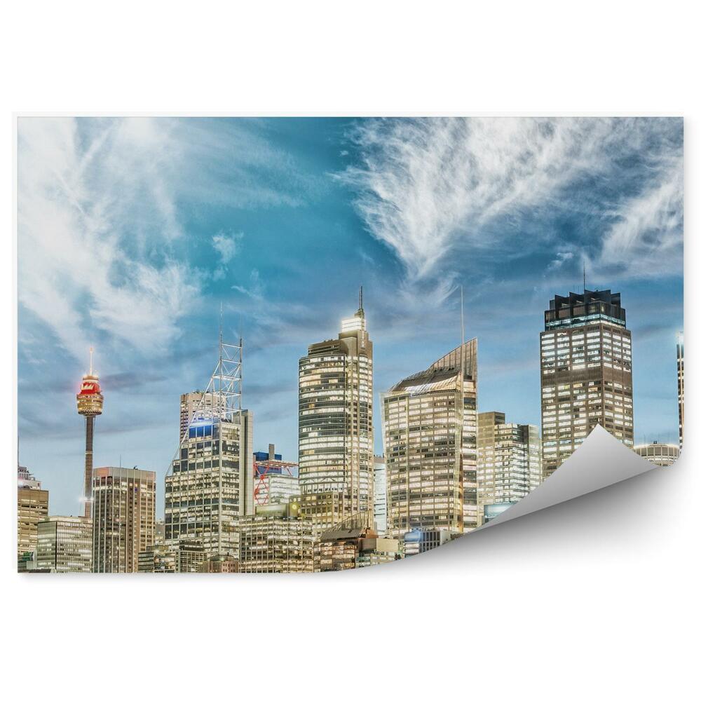 Papier peint Gratte-ciel Arbres Ciel Nuages Sydney Lumières