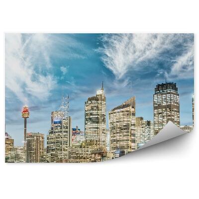 Papier peint Gratte-ciel Arbres Ciel Nuages Sydney Lumières