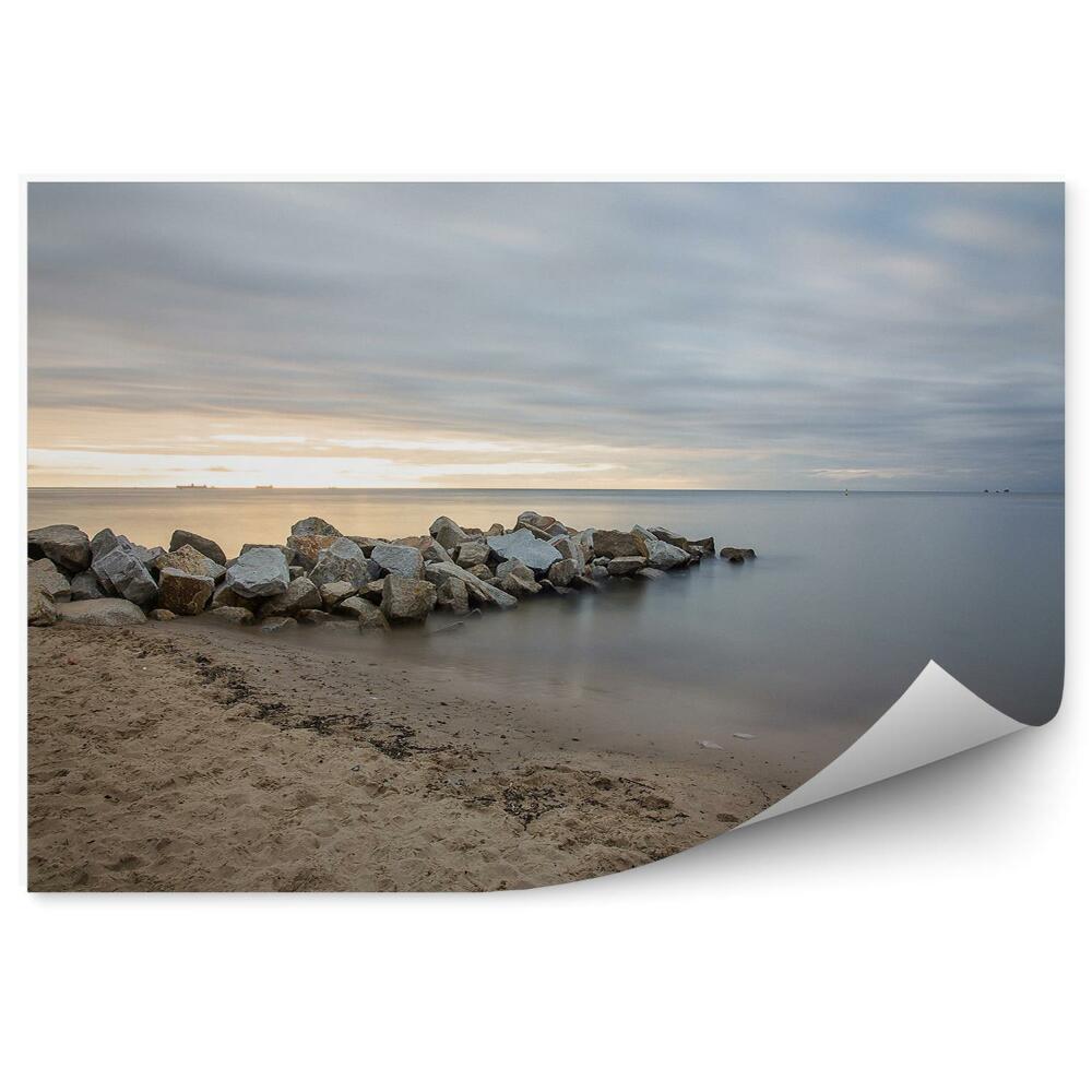 Papier peint Pierres Mer Baltique Ciel Nuages Gdynia