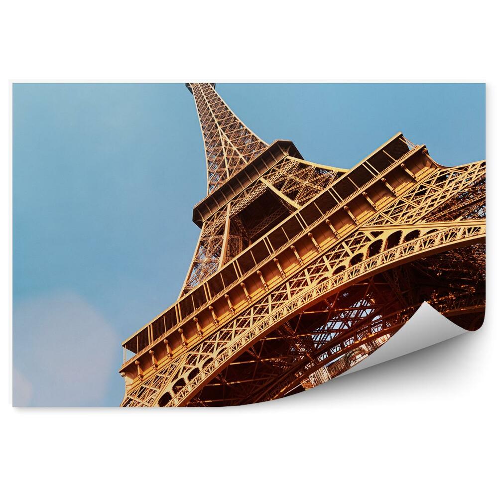 Papier peint Vue spatiale de la tour eiffel ciel bleu