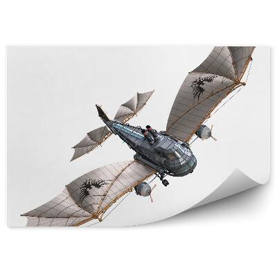 Papier peint Avion steampunk sur fond blanc