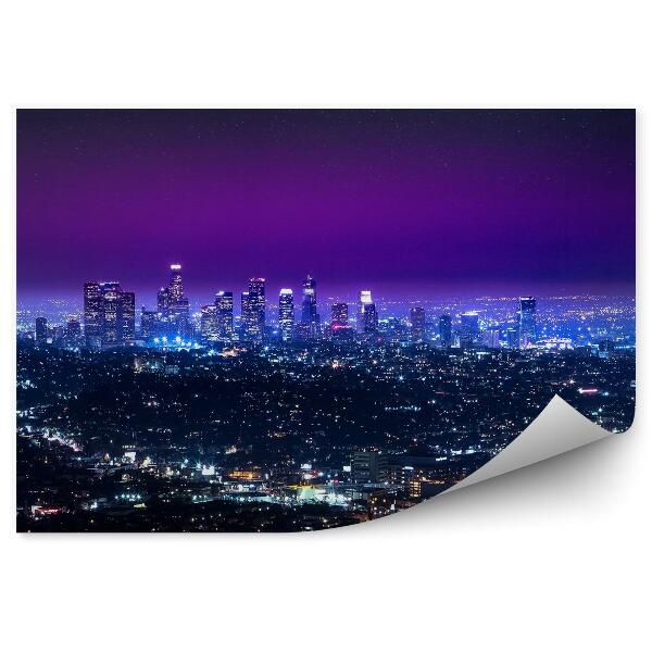 Papier peint Vue d'oiseau Los Angeles Lumières Nuit