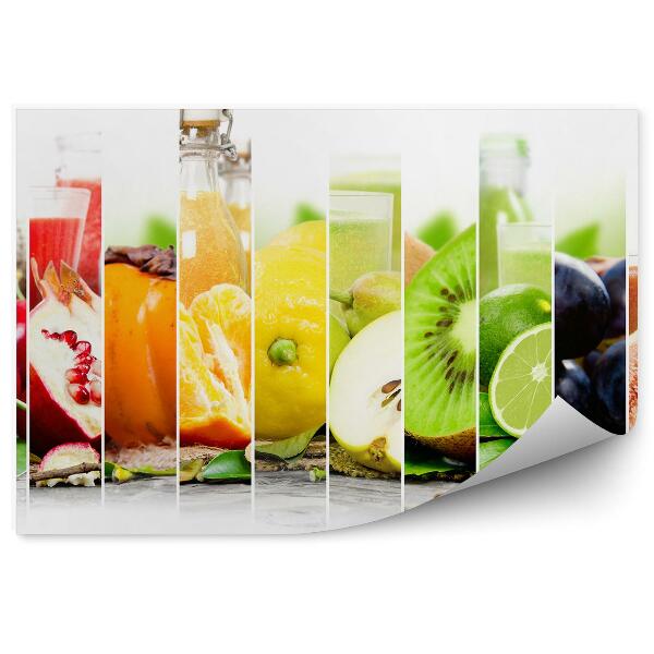 Papier peint panoramique Smoothie aux fruits grenade orange poire kiwi