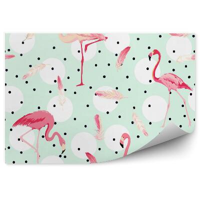 Tapisserie panoramique Flamants roses