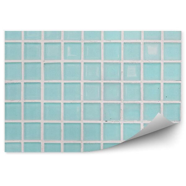 Papier peint Motif de carreaux de verre bleus brillant sur fond blanc