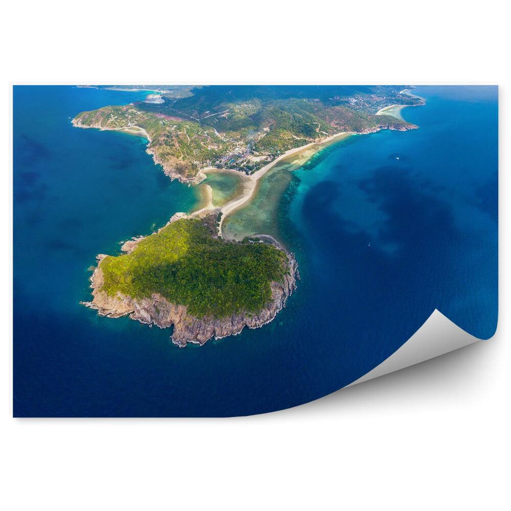 Papier peint Panoramique Île Tropicale Koh Phangan Ciel Nuages Océan