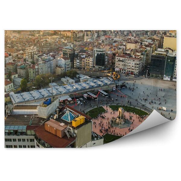 Papier peint Panorama De La Ville Istanbul Turkey Buildings People