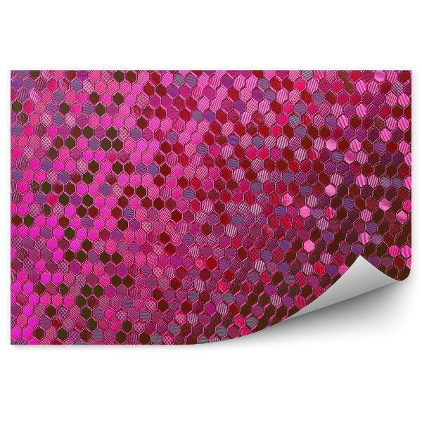 Papier peint Mosaïque hexagonale rose