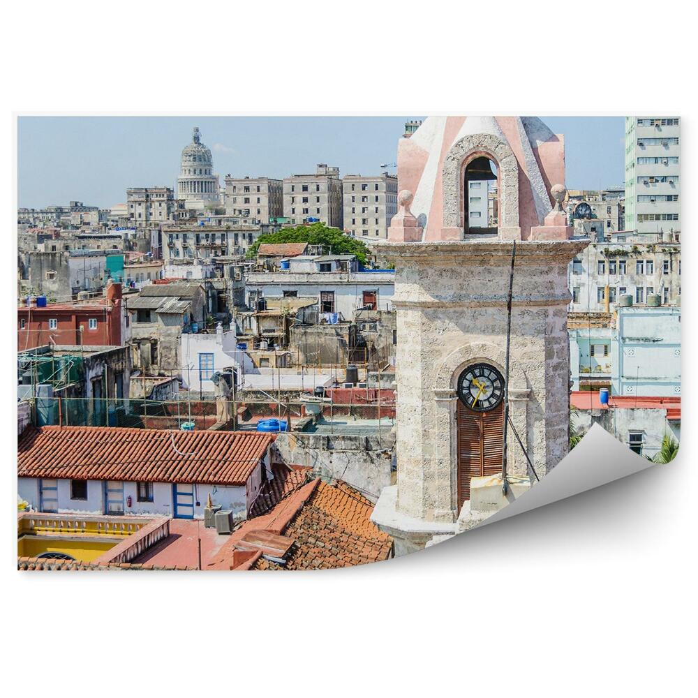 Papier peint Vue de la ville cathédrale architecture cuba