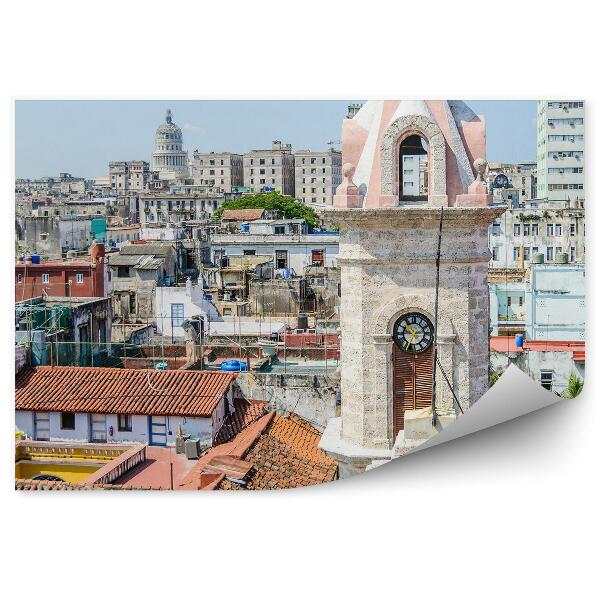 Papier peint Vue de la ville cathédrale architecture cuba