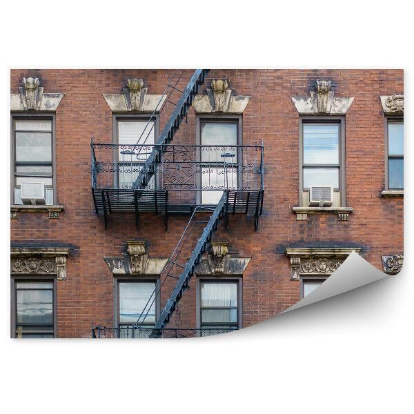 Papier peint Façade d'immeuble new york escalier de secours