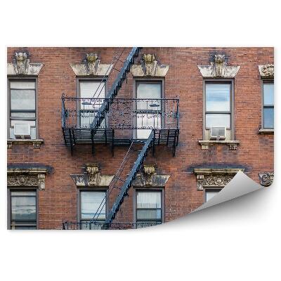 Papier peint Façade d'immeuble new york escalier de secours