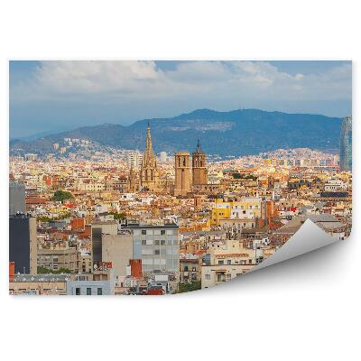Papier peint Barcelone vue d'oiseau