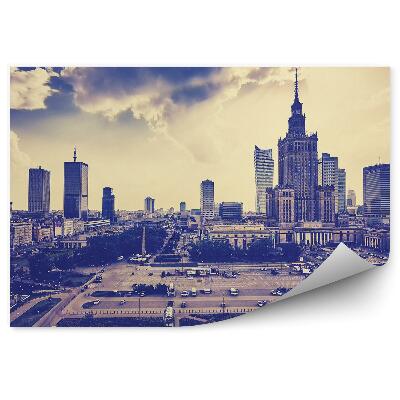 Papier peint Vieux style Varsovie Centre-ville Ciel Nuages Transport