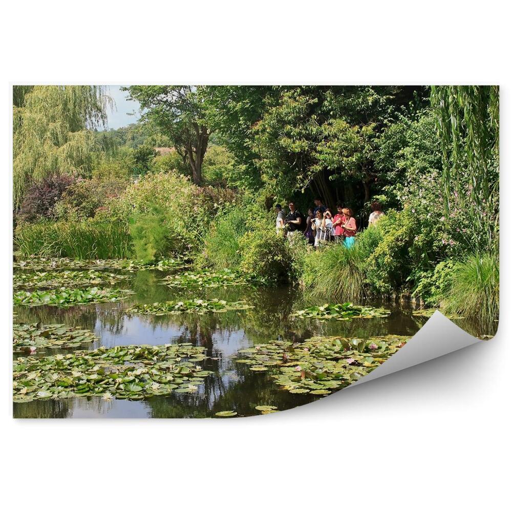 Papier peint Touristes Jardin Nénuphars Arbres