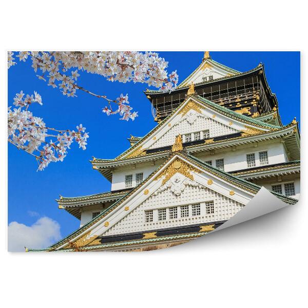 Papier peint Fleurs sur un arbre osaka japan castle