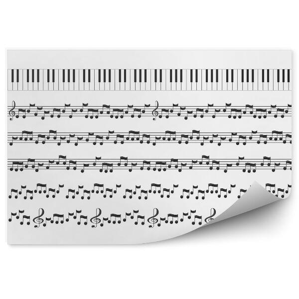 Papier peint panoramique Feuilles de musique 