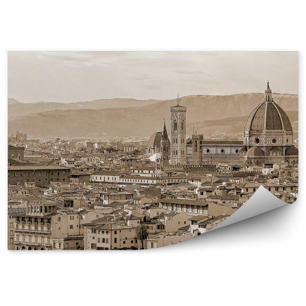 Papier peint Sépia Florence vue d'oiseau