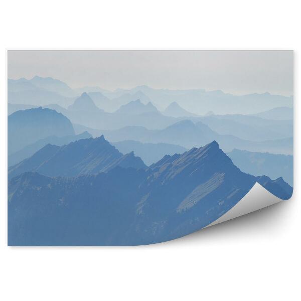 Papier peint Vue Panoramique Des Alpes Suisses Brumeuses