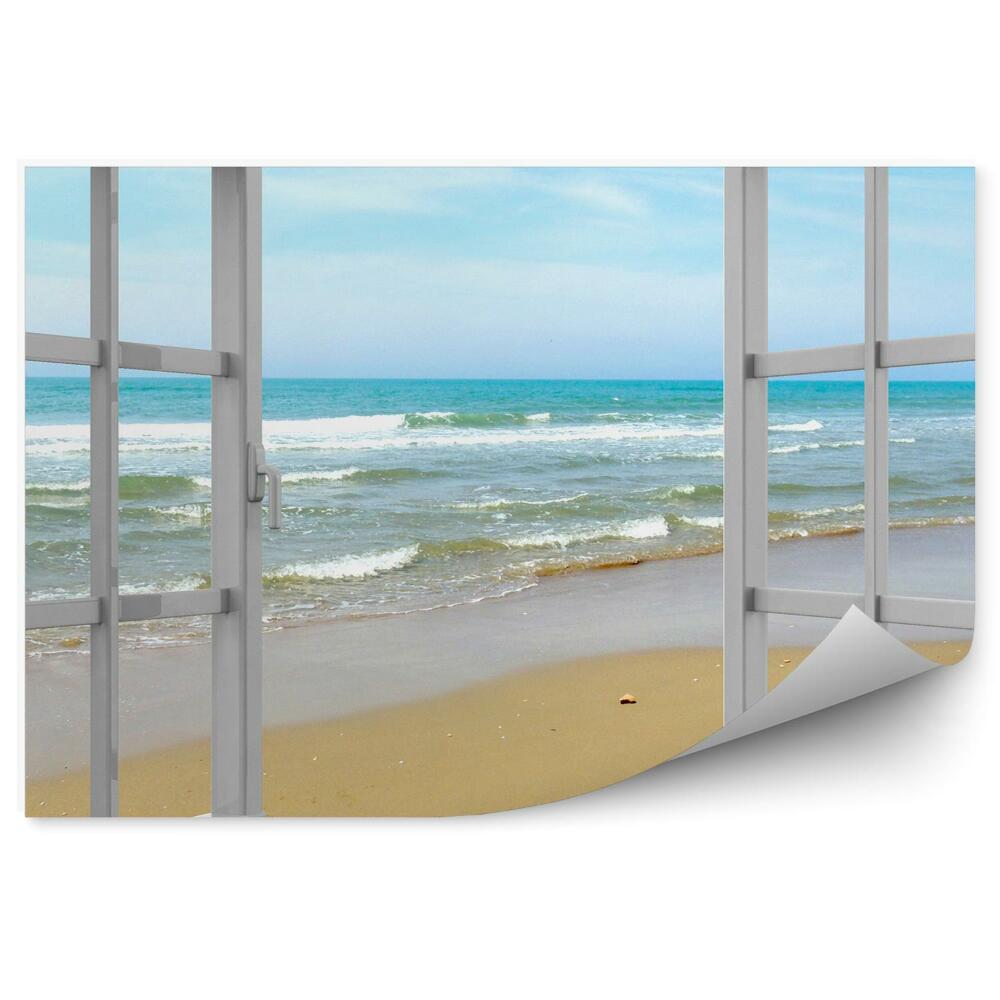 Papier peint Fenêtre ouverte sur la plage et la douceur des vagues