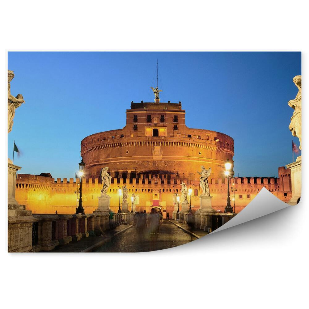 Papier peint Château du Saint Ange Rome Italie Sculpture Pont