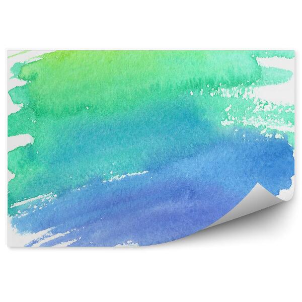 Papier peint Aquarelle vert bleu ombre