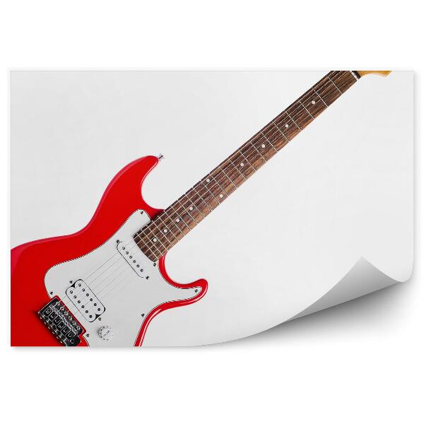 Papier peint Guitare électrique rouge Fond blanc