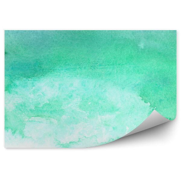 Papier peint Aquarelle vert dégradé tache