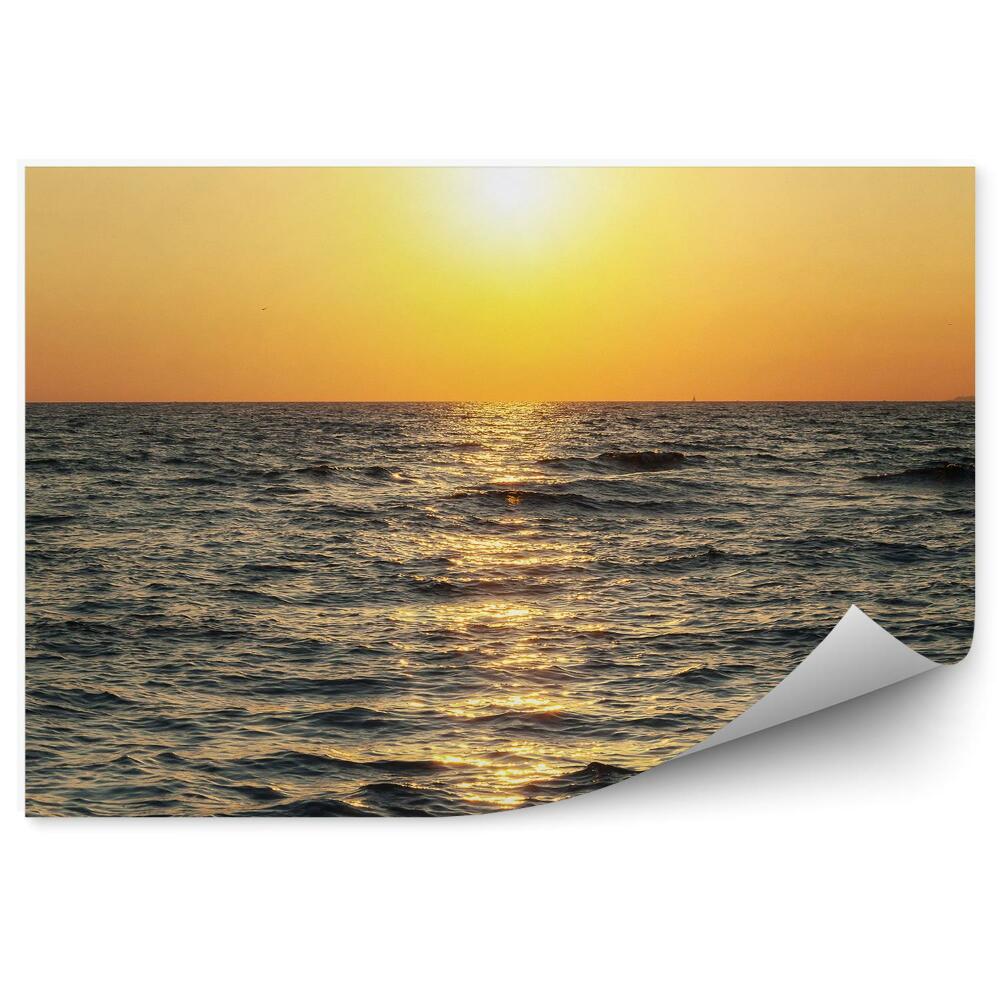 Papier peint Vagues De Coucher De Soleil Mer Océan