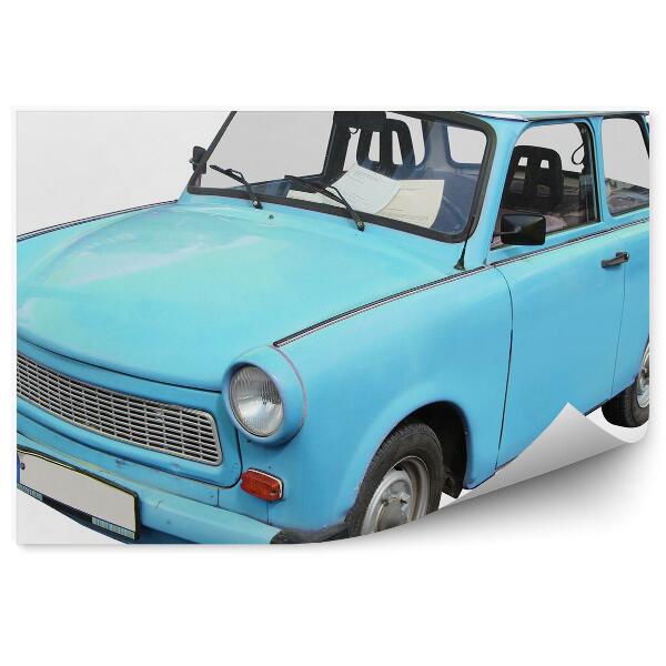 Papier peint Trabant bleue sur fond blanc