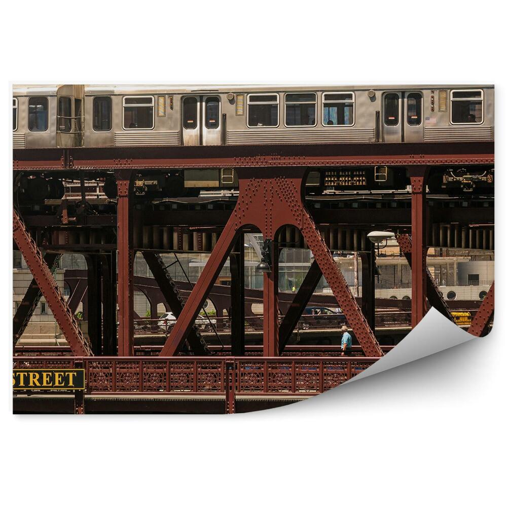 Papier peint Chicago train bridge movement travel
