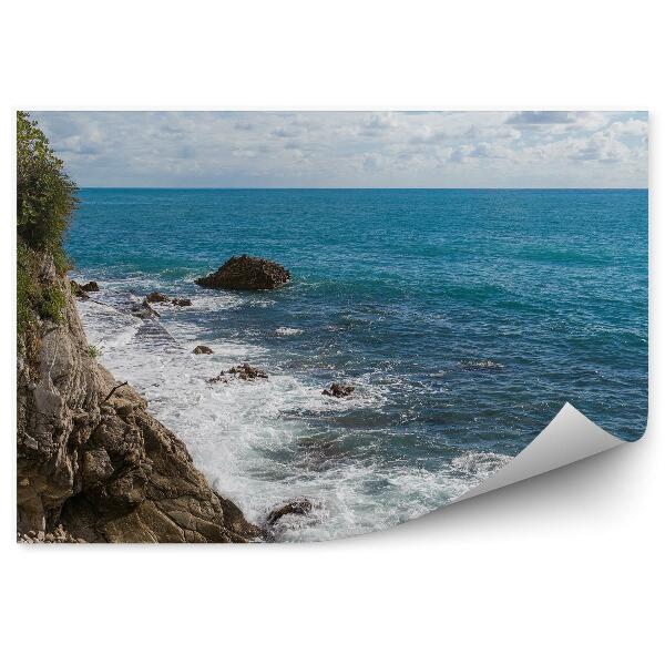 Papier peint Rochers Colline Adriatique Vagues Eau