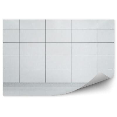 Papier peint Grille de carrelage blanc à rayures