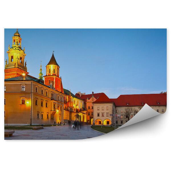 Papier peint Château de Wawel Cracovie Lumière Nuit Nature