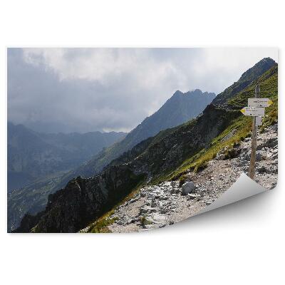 Papier peint Dolina Pięciu Stawów Tatry Montagnes Ciel Nuages Signe