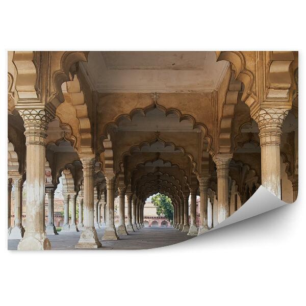 Papier peint Fort rouge indien arches colonnes architecture