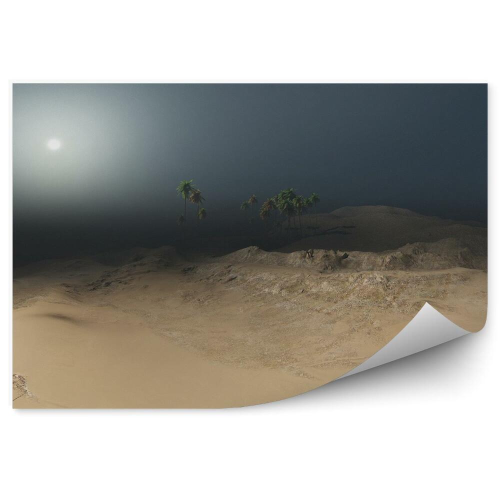 Papier peint Panorama Palmiers Sable Désert