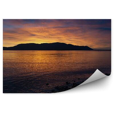 Papier peint Coucher De Soleil San Juan Islandiao Pierres Océan