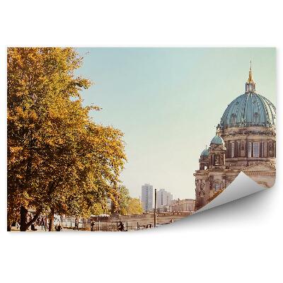 Papier peint Cathédrale Pont Arbres Herbe Gens Gratte-ciel Gratte-ciel